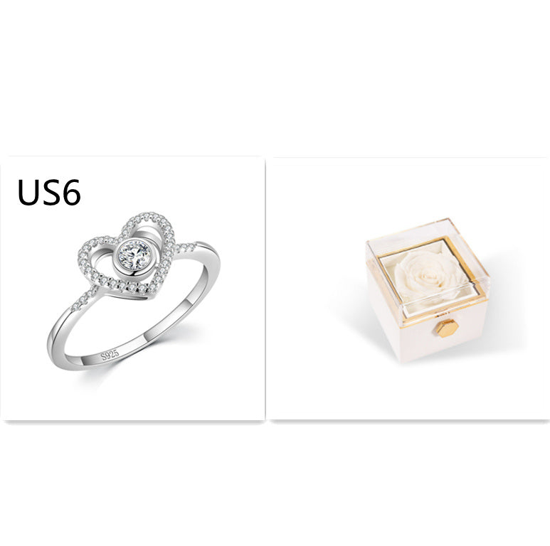 Rotating Eternity Rose Jewelry Box 2 in 1