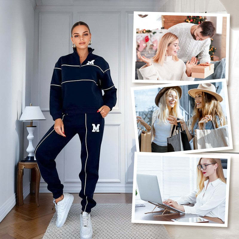 Women's 2 Piece Hoodless Pullover Sweatshirt