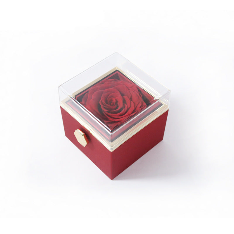 Rotating Eternity Rose Jewelry Box 2 in 1