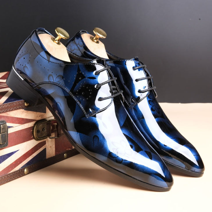 Men's bright leather dress shoes