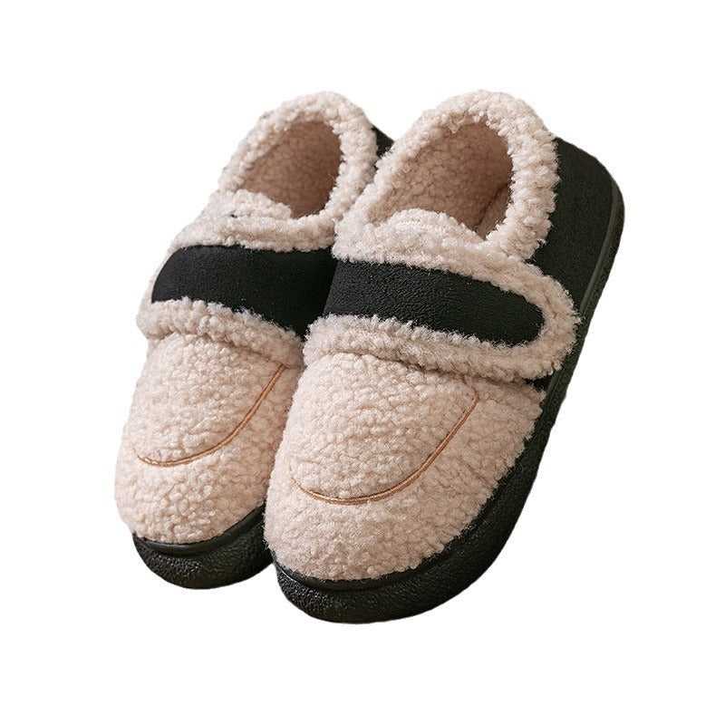 Fashion Non-slip Warm Thick Bottom Plush Cotton Slippers