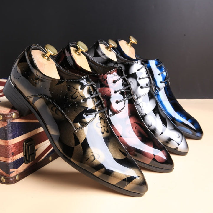 Men's bright leather dress shoes