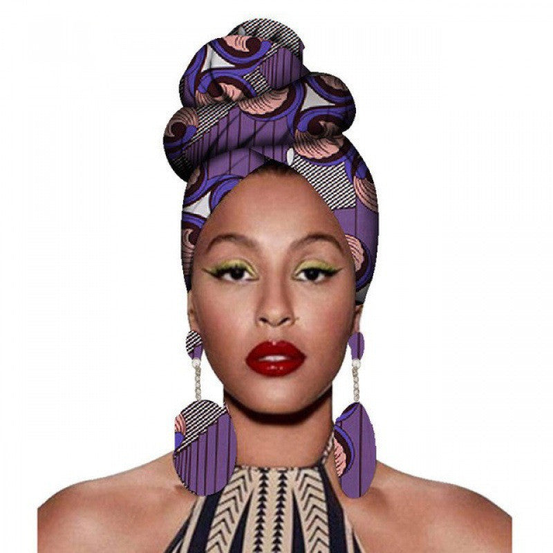 Headscarf & Earrings – African