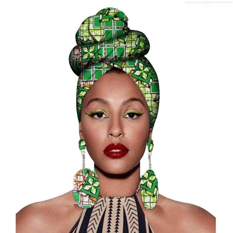Headscarf & Earrings – African