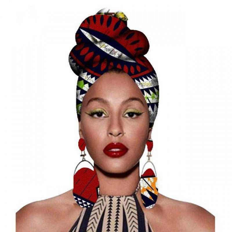 Headscarf & Earrings – African