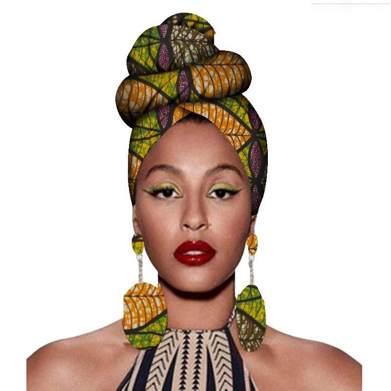 Headscarf & Earrings – African