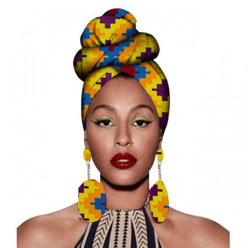 Headscarf & Earrings – African