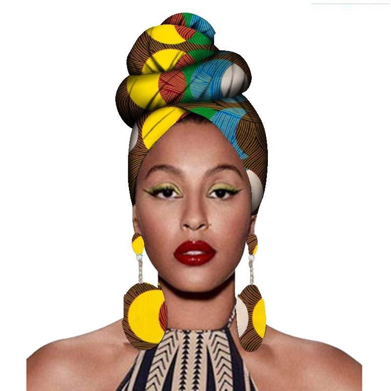 Headscarf & Earrings – African