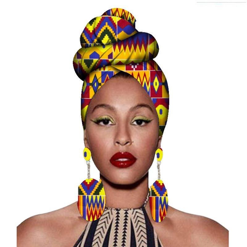 Headscarf & Earrings – African