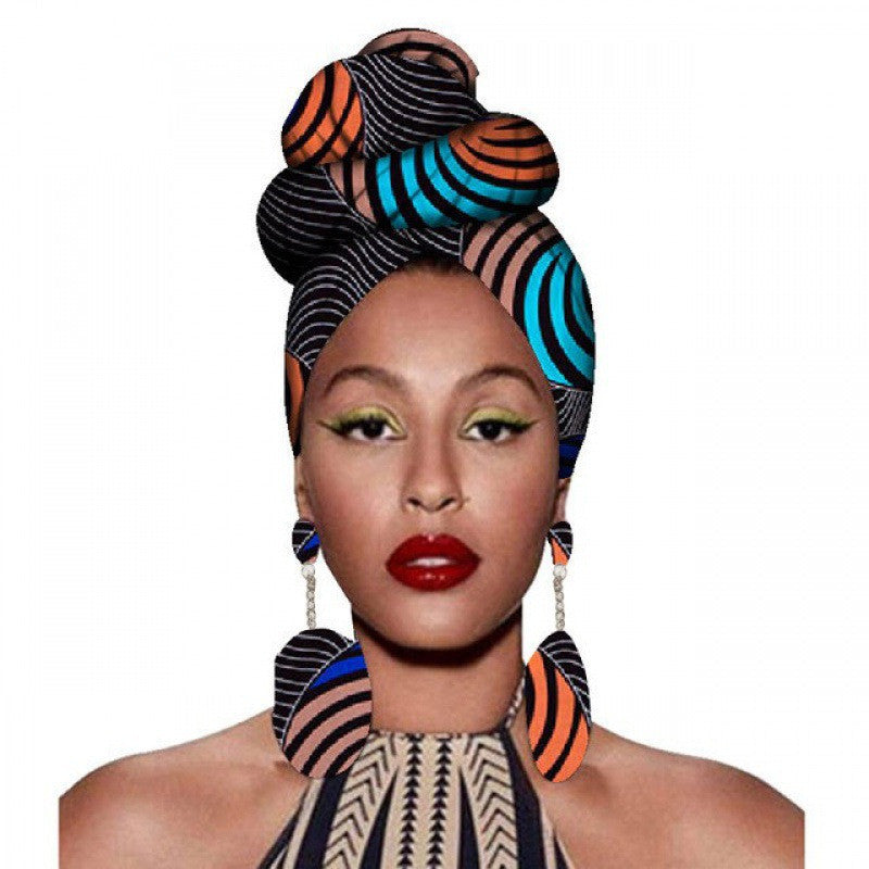 Headscarf & Earrings – African