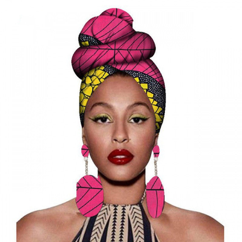 Headscarf & Earrings – African