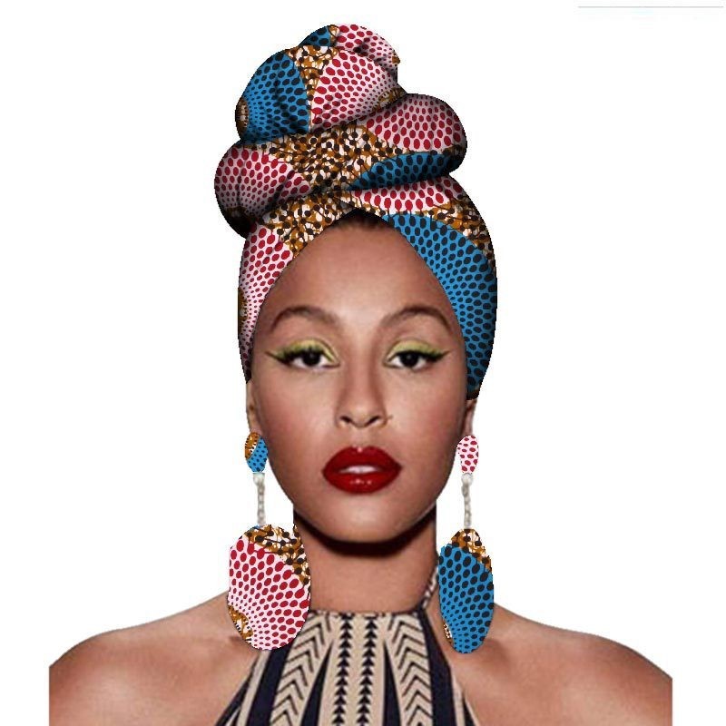 Headscarf & Earrings – African