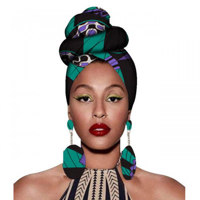 Headscarf & Earrings – African