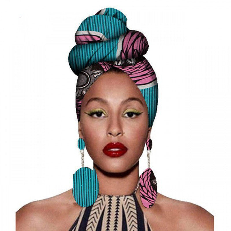 Headscarf & Earrings – African