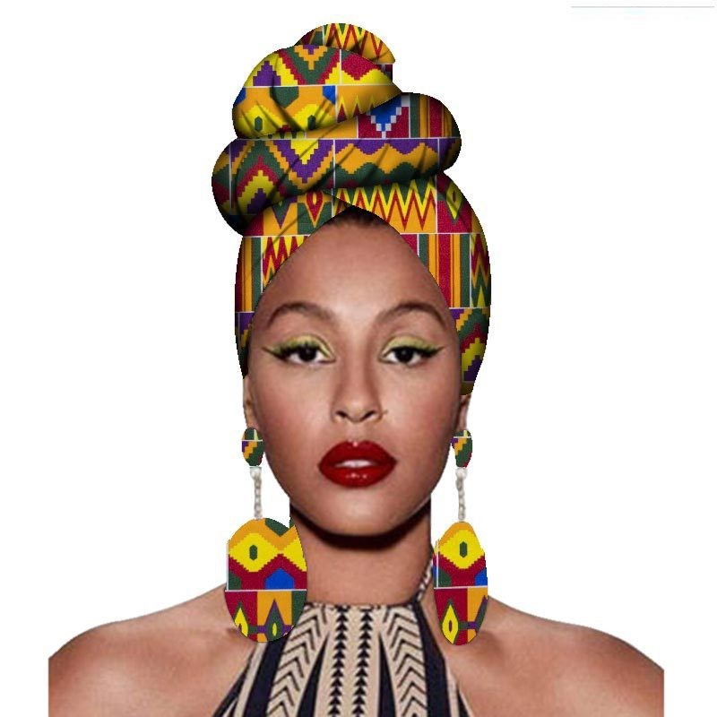Headscarf & Earrings – African