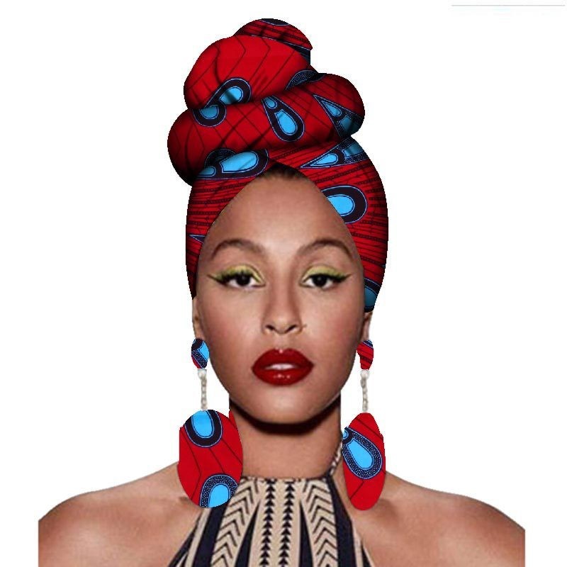 Headscarf & Earrings – African