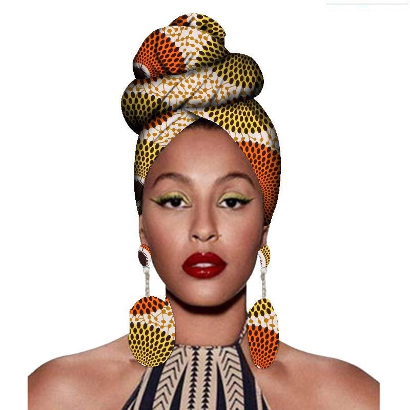 Headscarf & Earrings – African