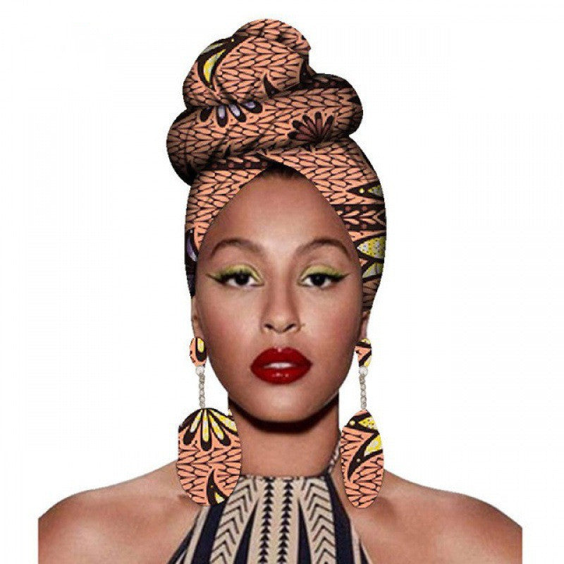 Headscarf & Earrings – African