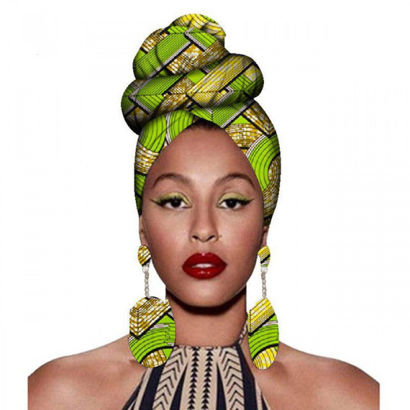 Headscarf & Earrings – African