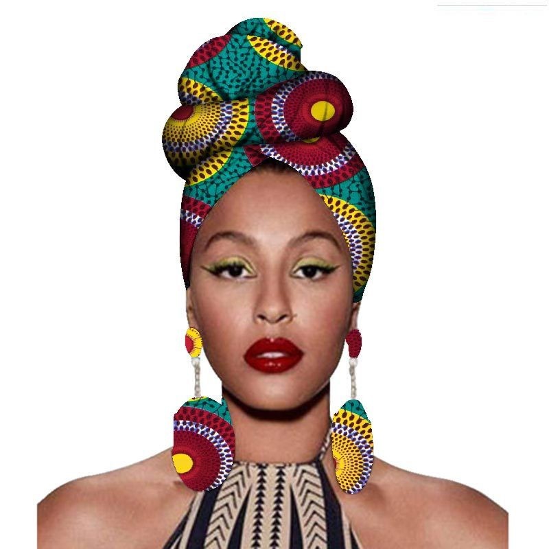 Headscarf & Earrings – African