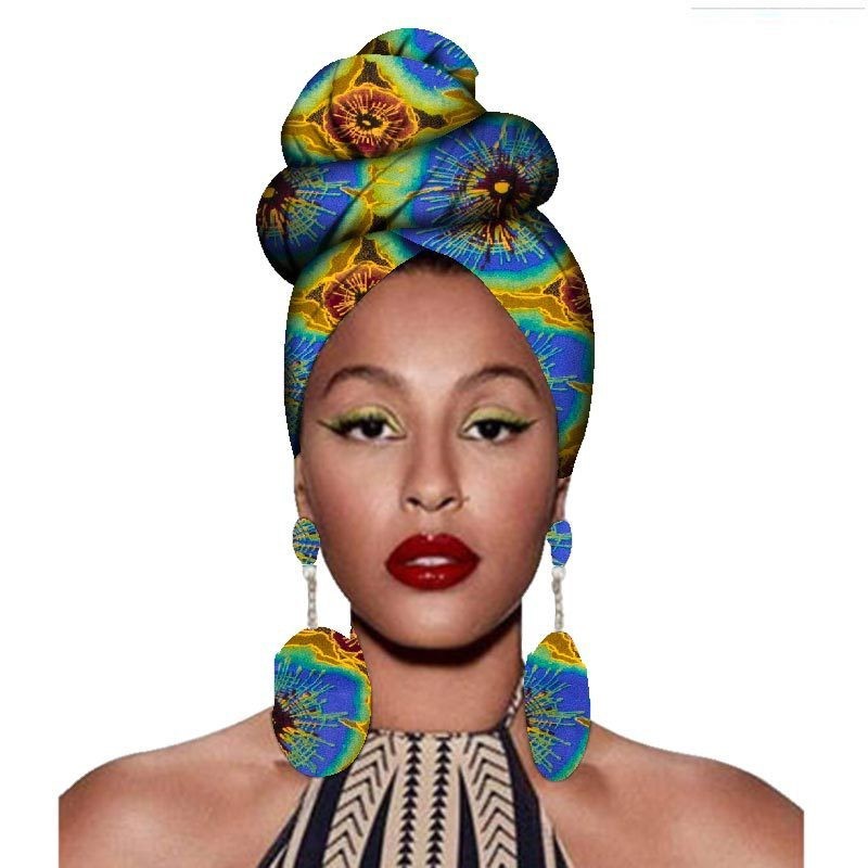 Headscarf & Earrings – African