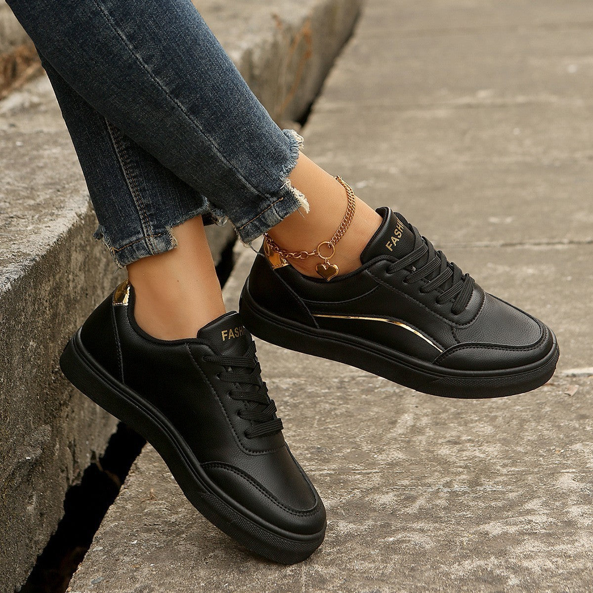 Thick Sole White Slip-on For Women