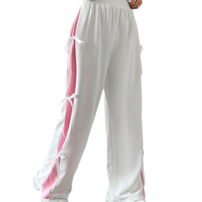 Contrast Color Straight-leg