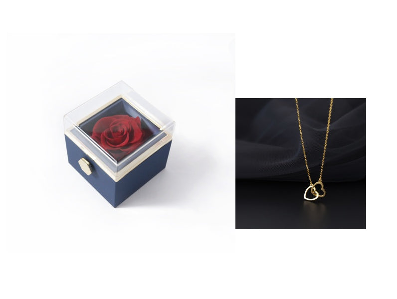 Rotating Eternity Rose Jewelry Box 2 in 1