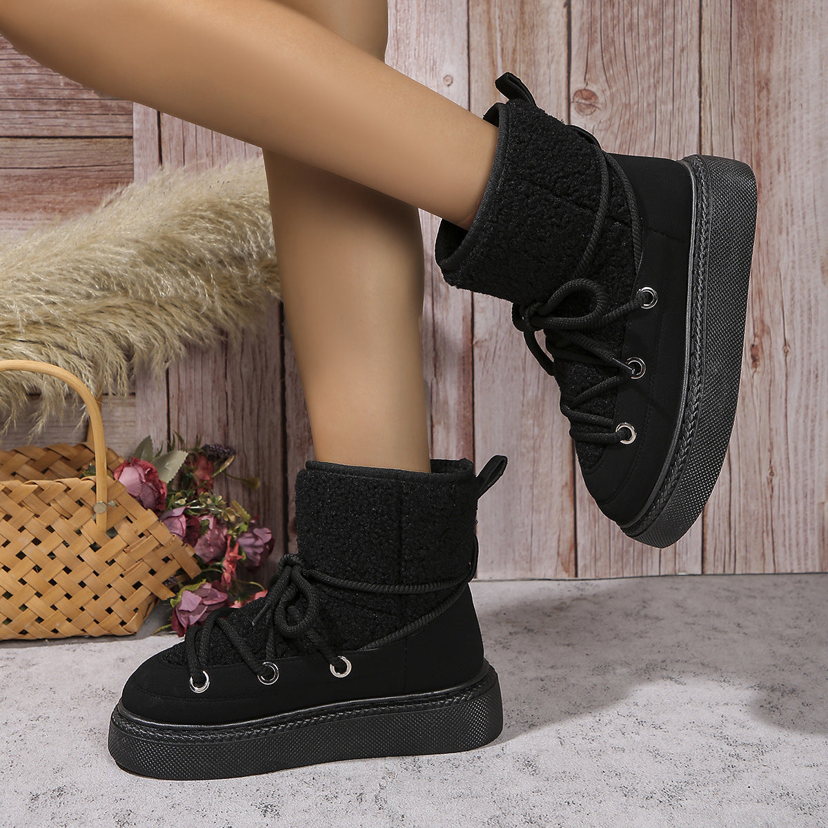 Thick-Soled Cotton Snow Boots