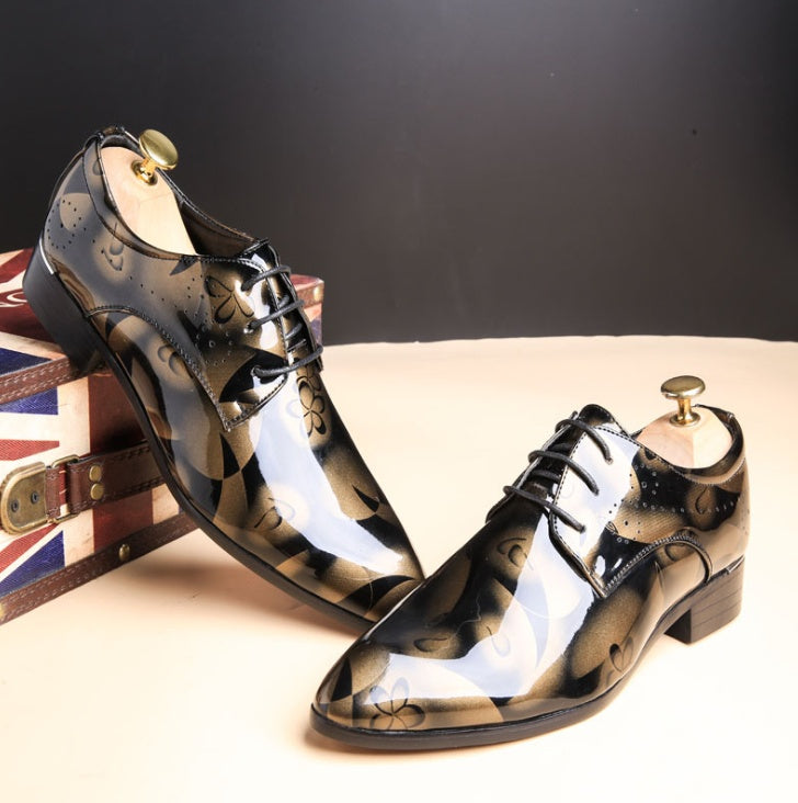 Men's bright leather dress shoes