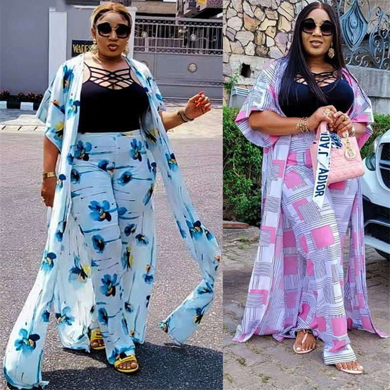 African Women 3 Piece Set Tank Robe