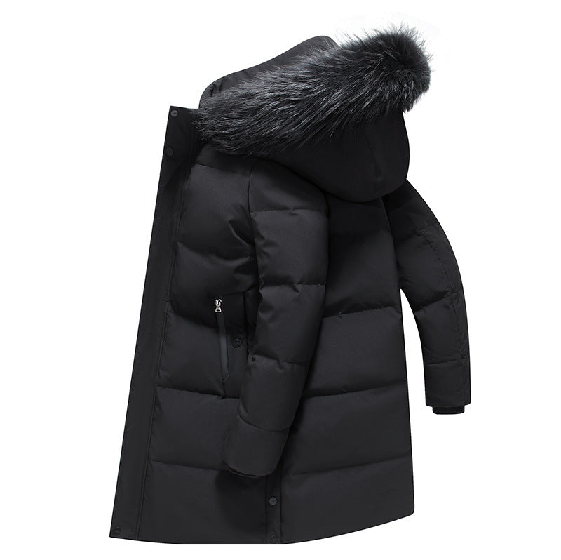 Mid-length Warm Cold-resistant Hooded Jacket