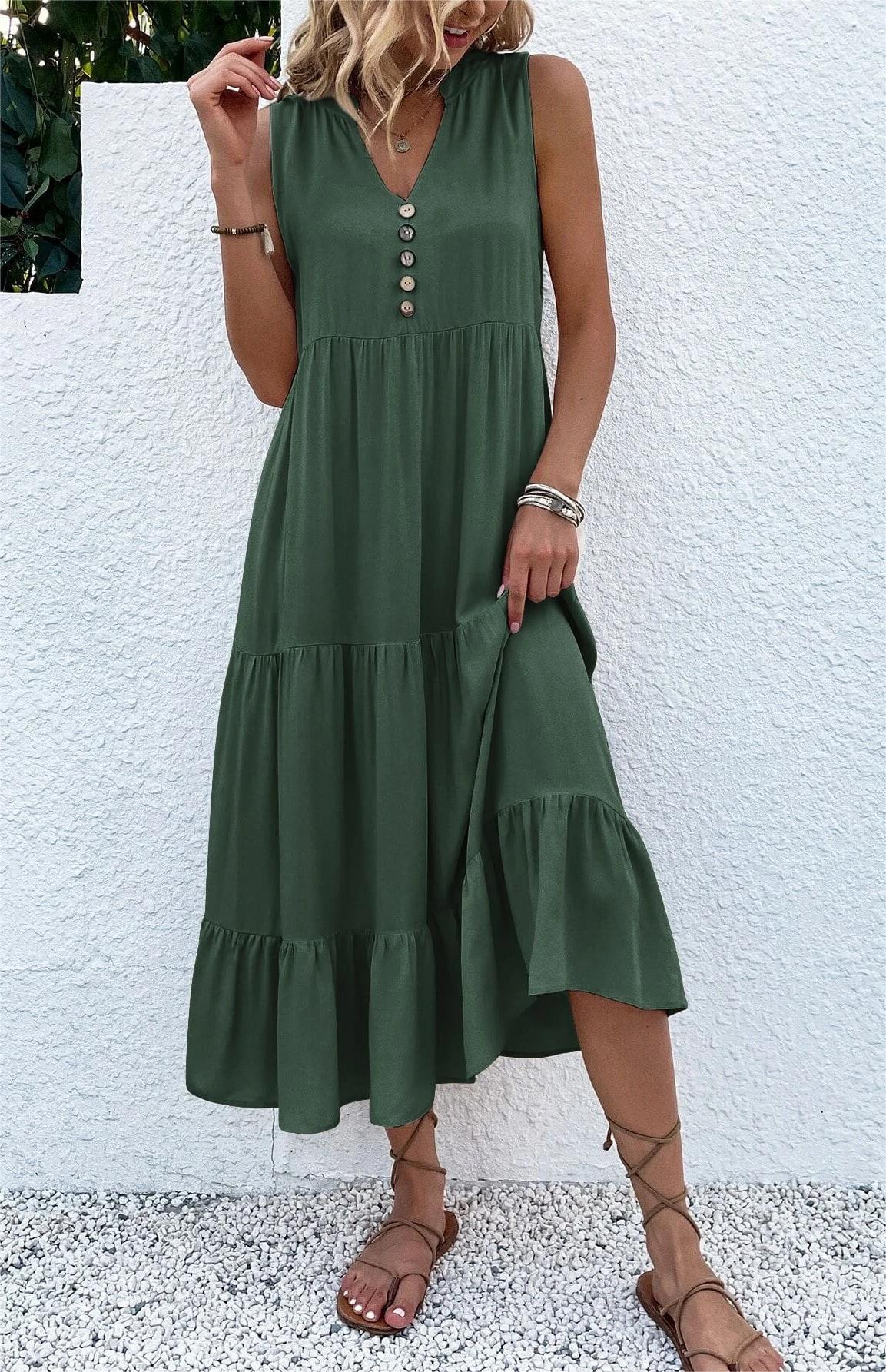 Detail Ruffle Hem Dress