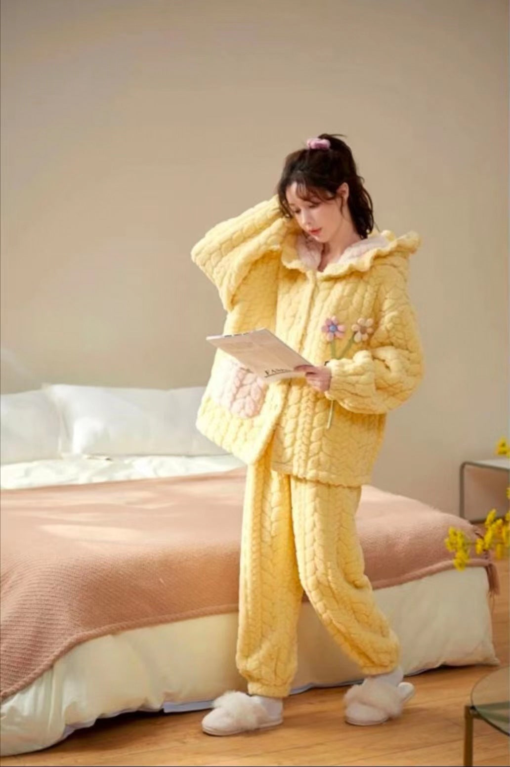 Warm Loungewear Pajamas Thick Flannel