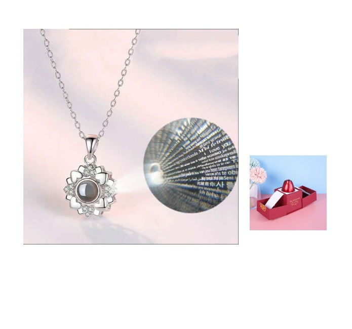 Metal Rose Jewelry Gift Box Necklace
