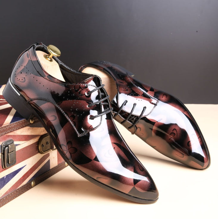 Men's bright leather dress shoes