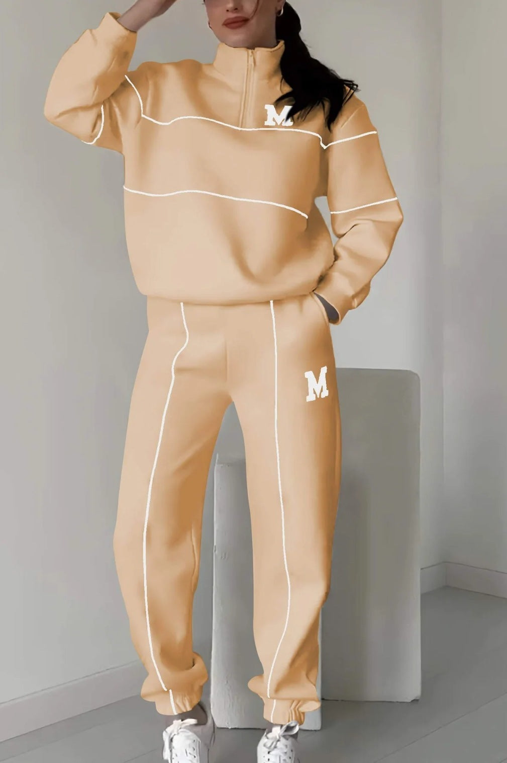 Women's 2 Piece Hoodless Pullover Sweatshirt