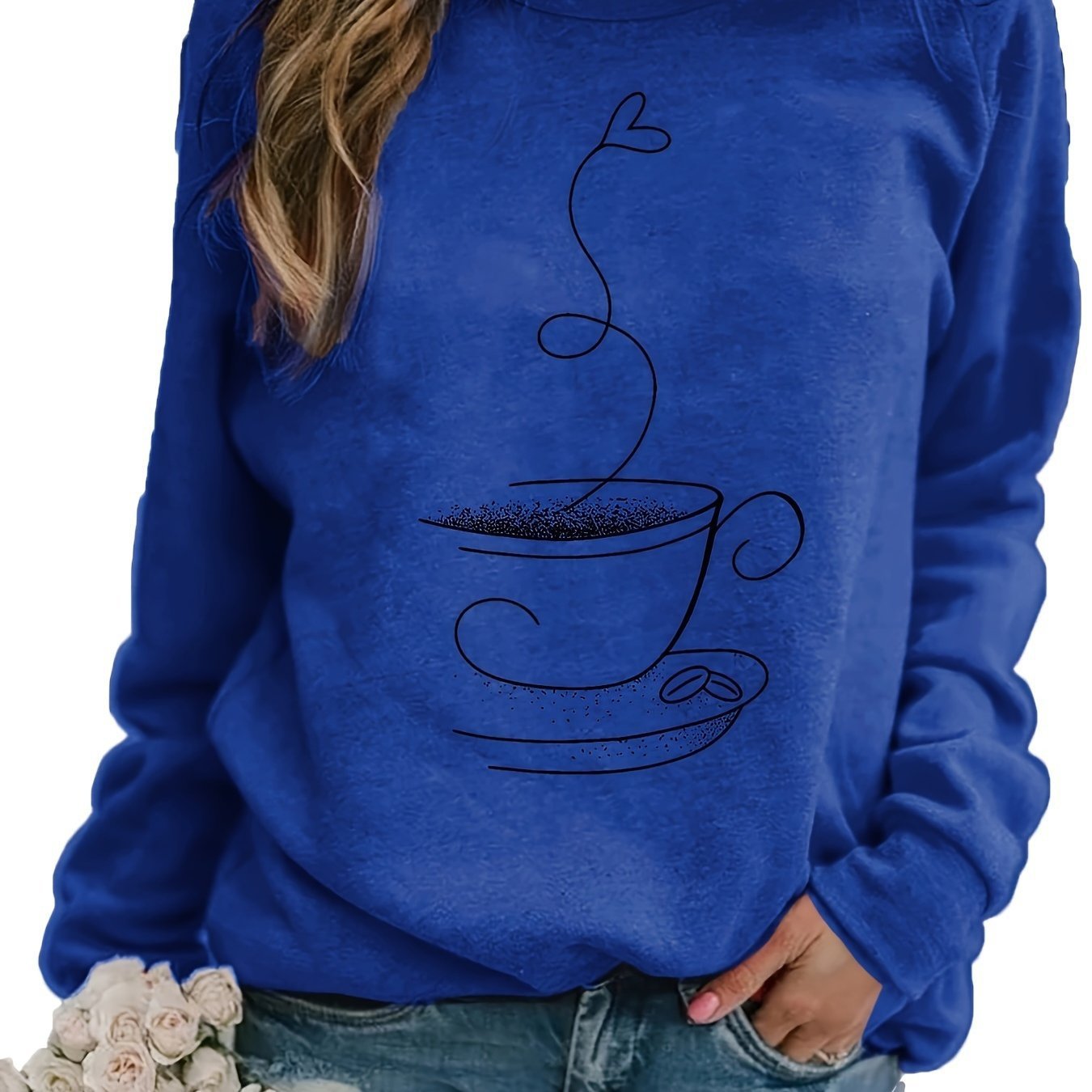 Women's Dynamic Graphic Print Crew Neck Sweater