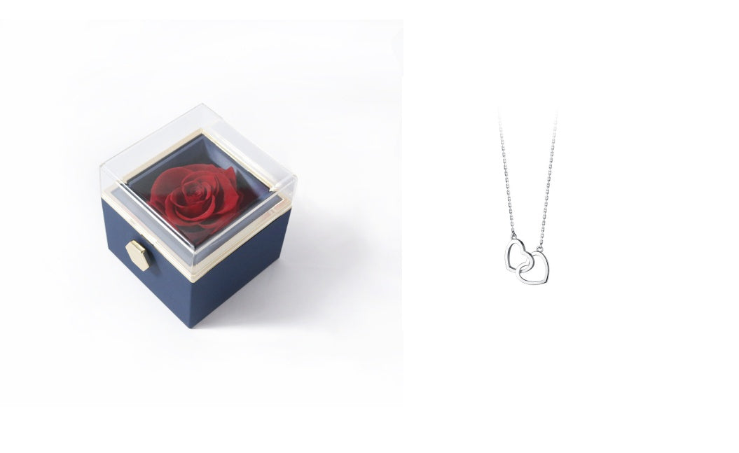 Rotating Eternity Rose Jewelry Box 2 in 1