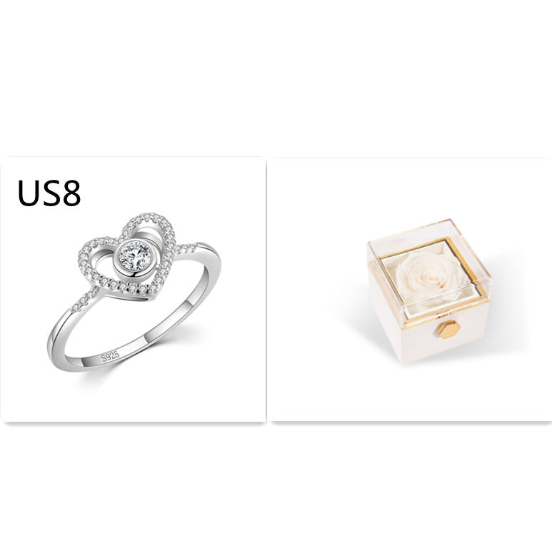 Rotating Eternity Rose Jewelry Box 2 in 1