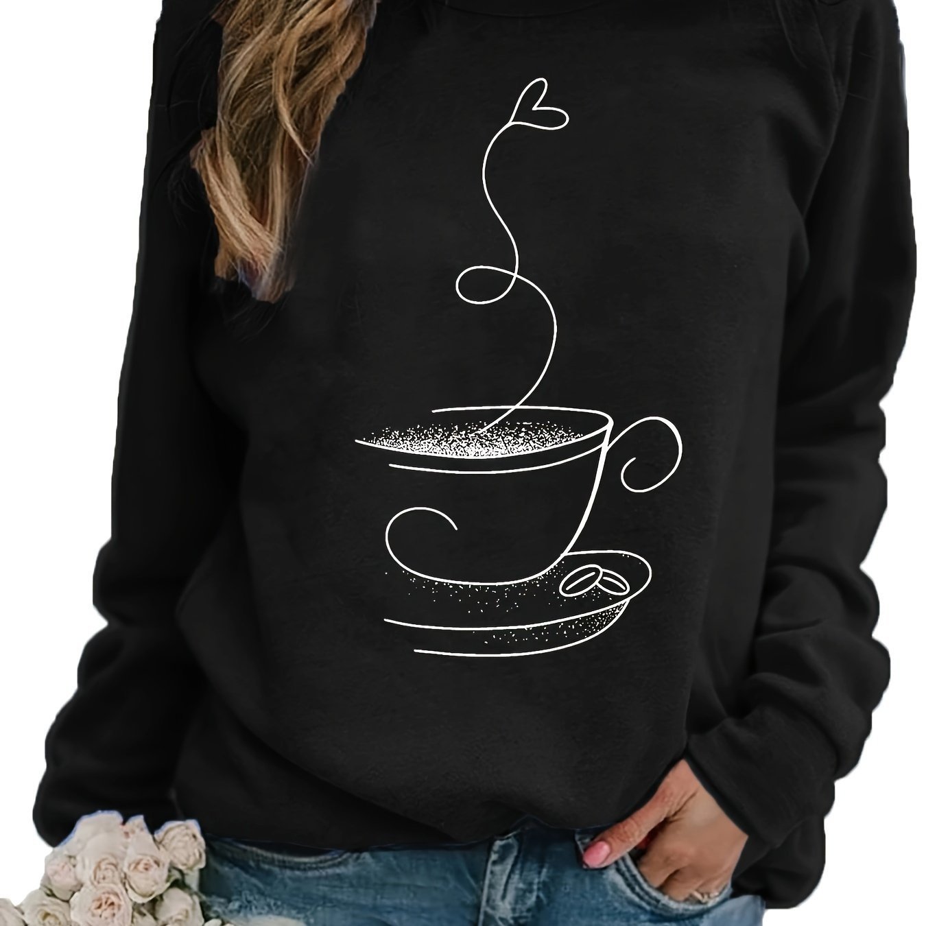 Women's Dynamic Graphic Print Crew Neck Sweater