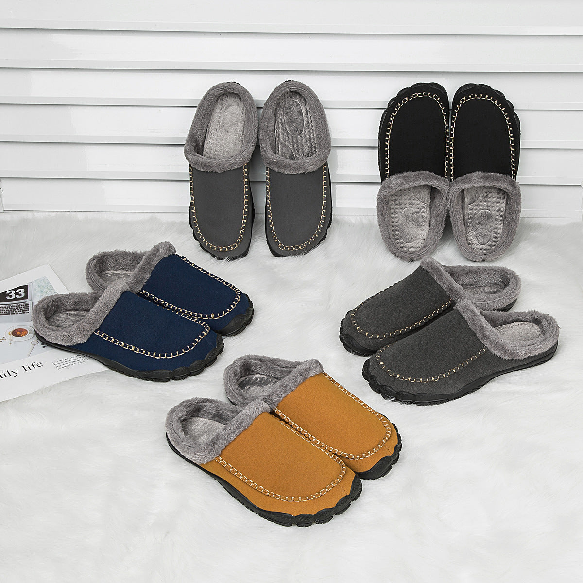Winter Indoor Flat Heel Warm Shoes