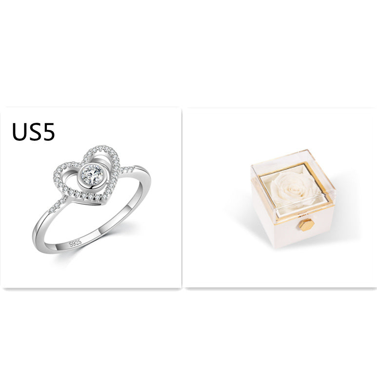 Rotating Eternity Rose Jewelry Box 2 in 1