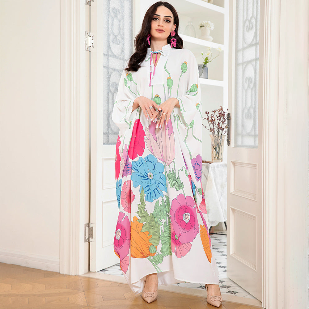 Holiday Style Raglan Sleeve Long Dresses