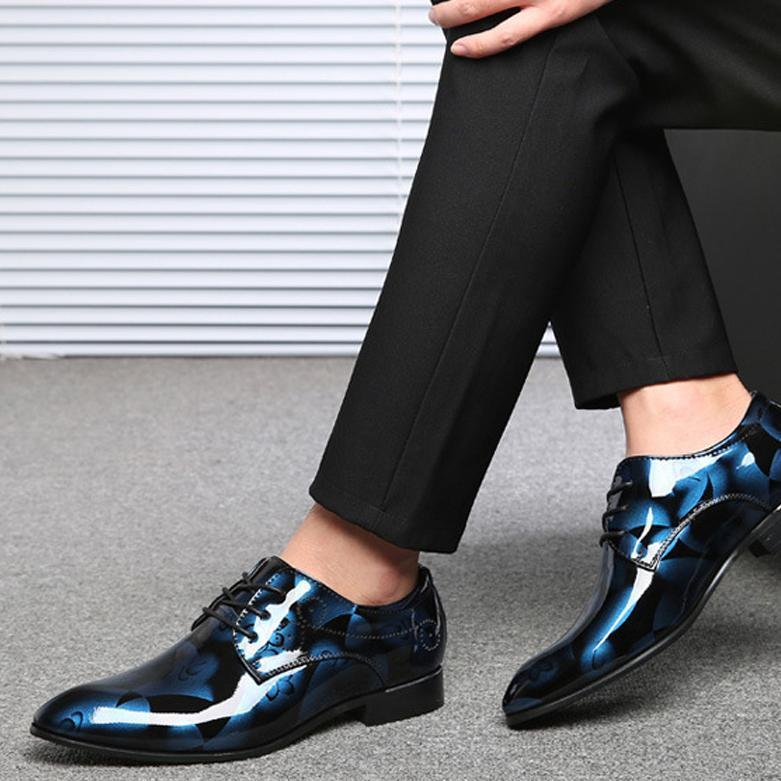 Men's bright leather dress shoes