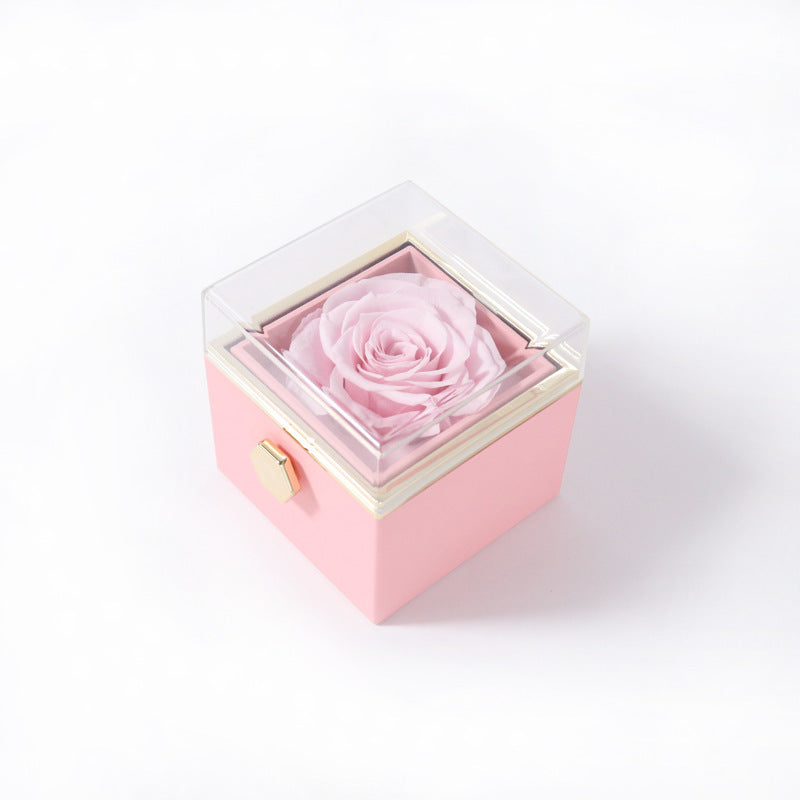 Rotating Eternity Rose Jewelry Box 2 in 1