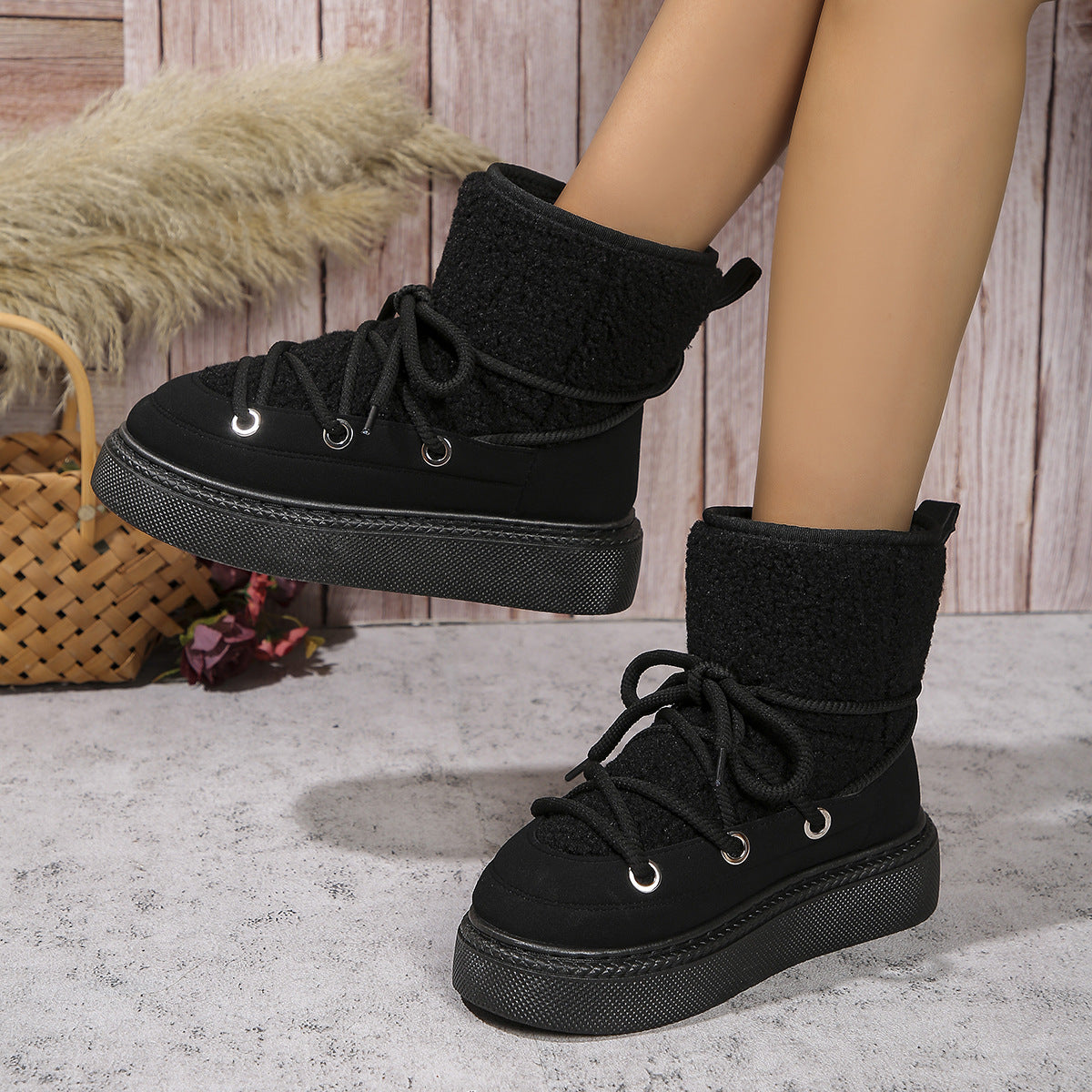 Thick-Soled Cotton Snow Boots