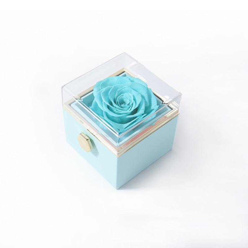 Rotating Eternity Rose Jewelry Box 2 in 1