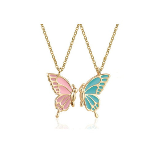 Butterfly Pendant Necklace Set for Women