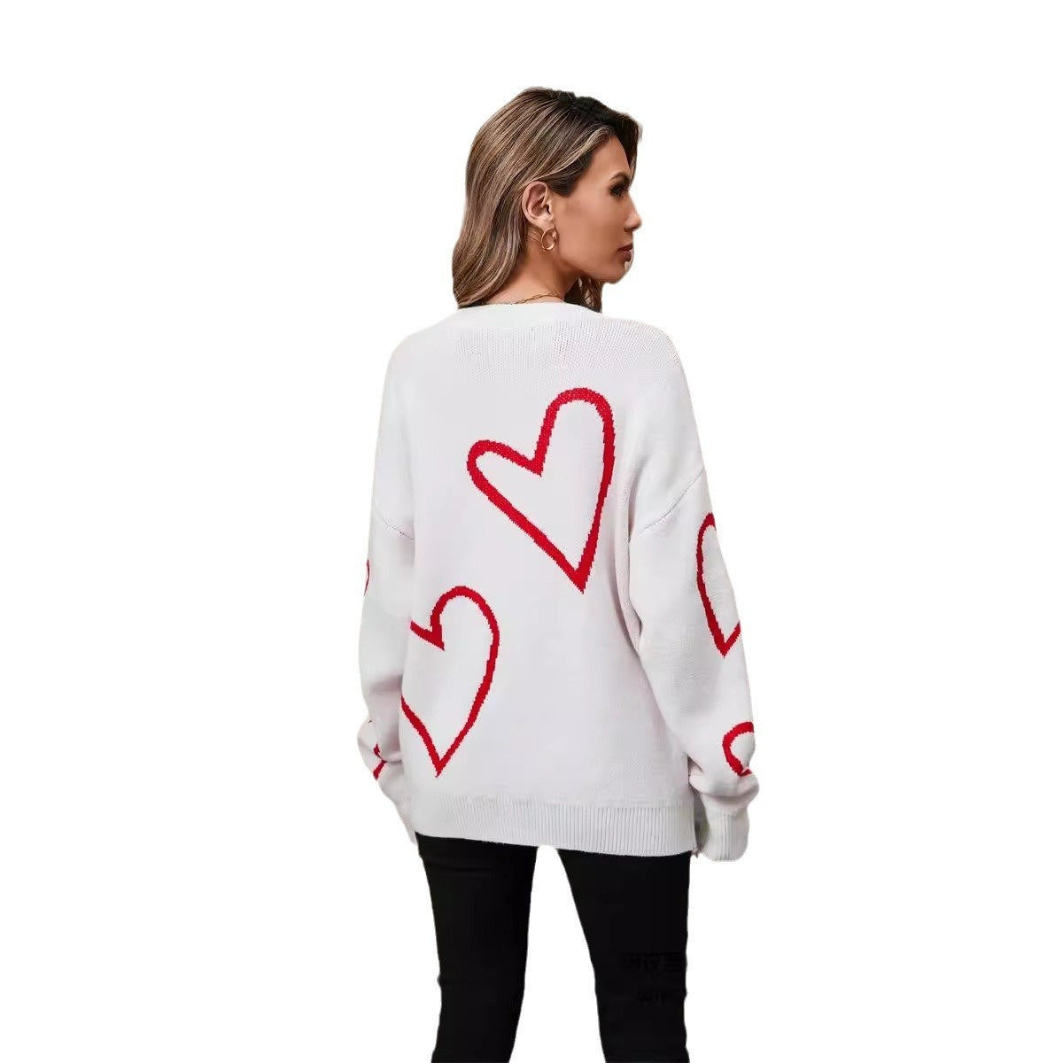 Hearts Pullover Big Sweater